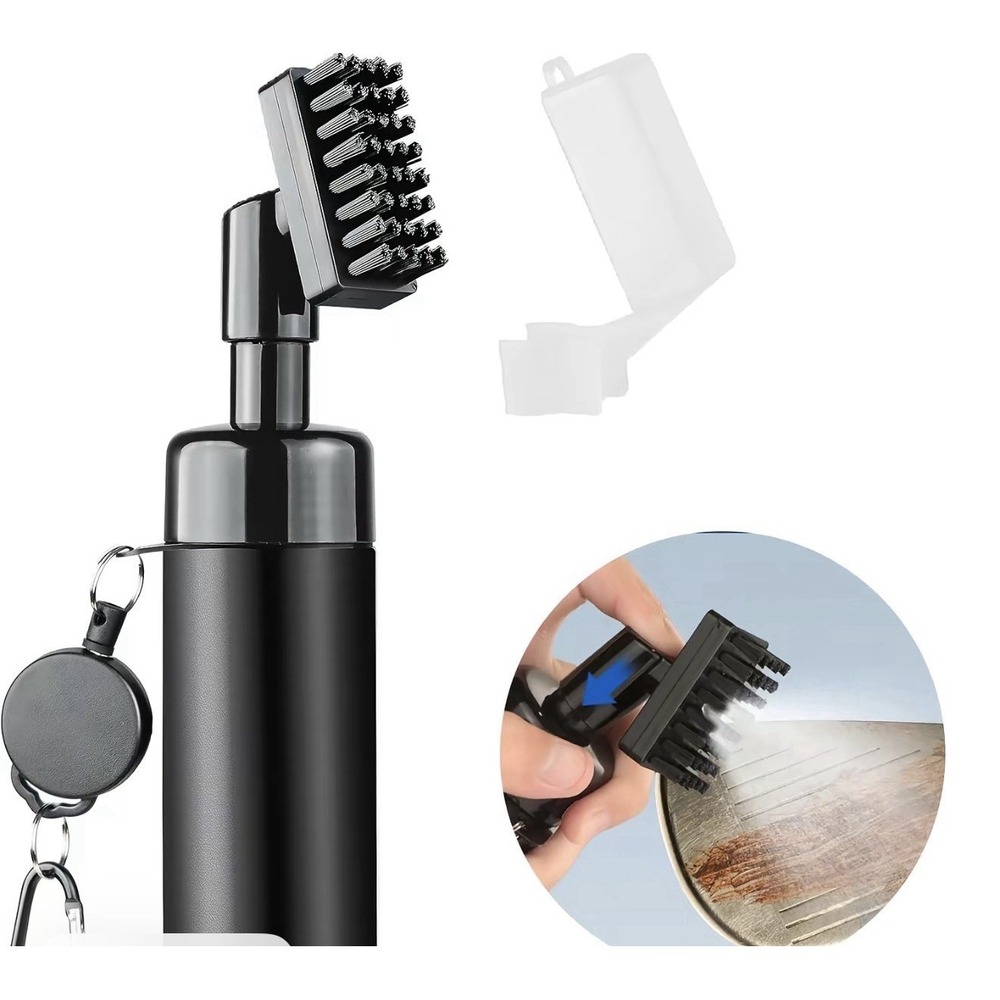 Golf Club Brush Cleaning Tool With‎ Spray Water Bottle Retactable Clip
